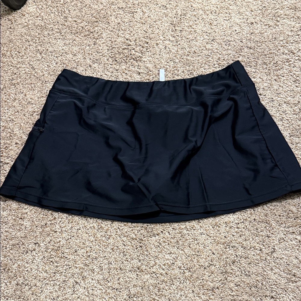 Women’s Black Swim Coverup Skort with Built-In Shorts